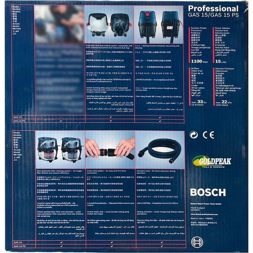Bosch GAS 15 Wet & Dry Vacuum - Goldpeak Tools PH Bosch Bosch GAS 15 Wet & Dry Vacuum - Goldpeak Tools PH Bosch